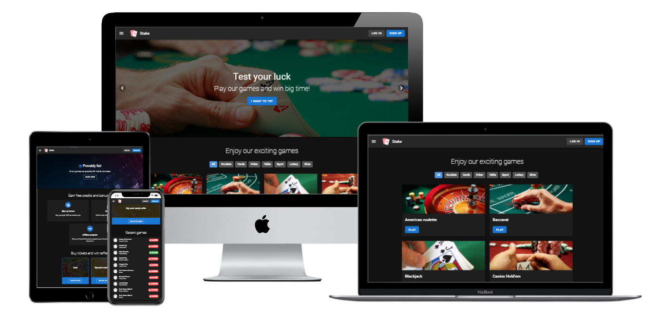 Stake - Online Casino Gaming Platform, Laravel Single Page Application